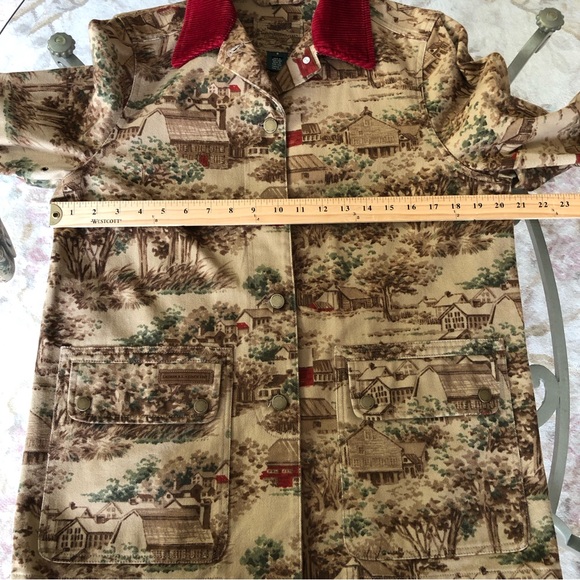 Ralph Lauren Vintage Cotton Canvas Jacket Prairie Country Scenery S - Picture 4 of 12